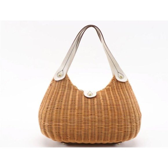 Savoy wicker and leather handbag - Picture 3 of 8